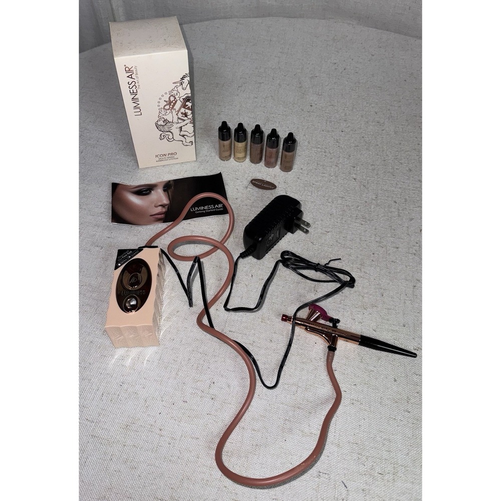 Luminess Icon Pro Airbrush System w/ 5 NEW Sealed Airbrush Foundation Cosmetics